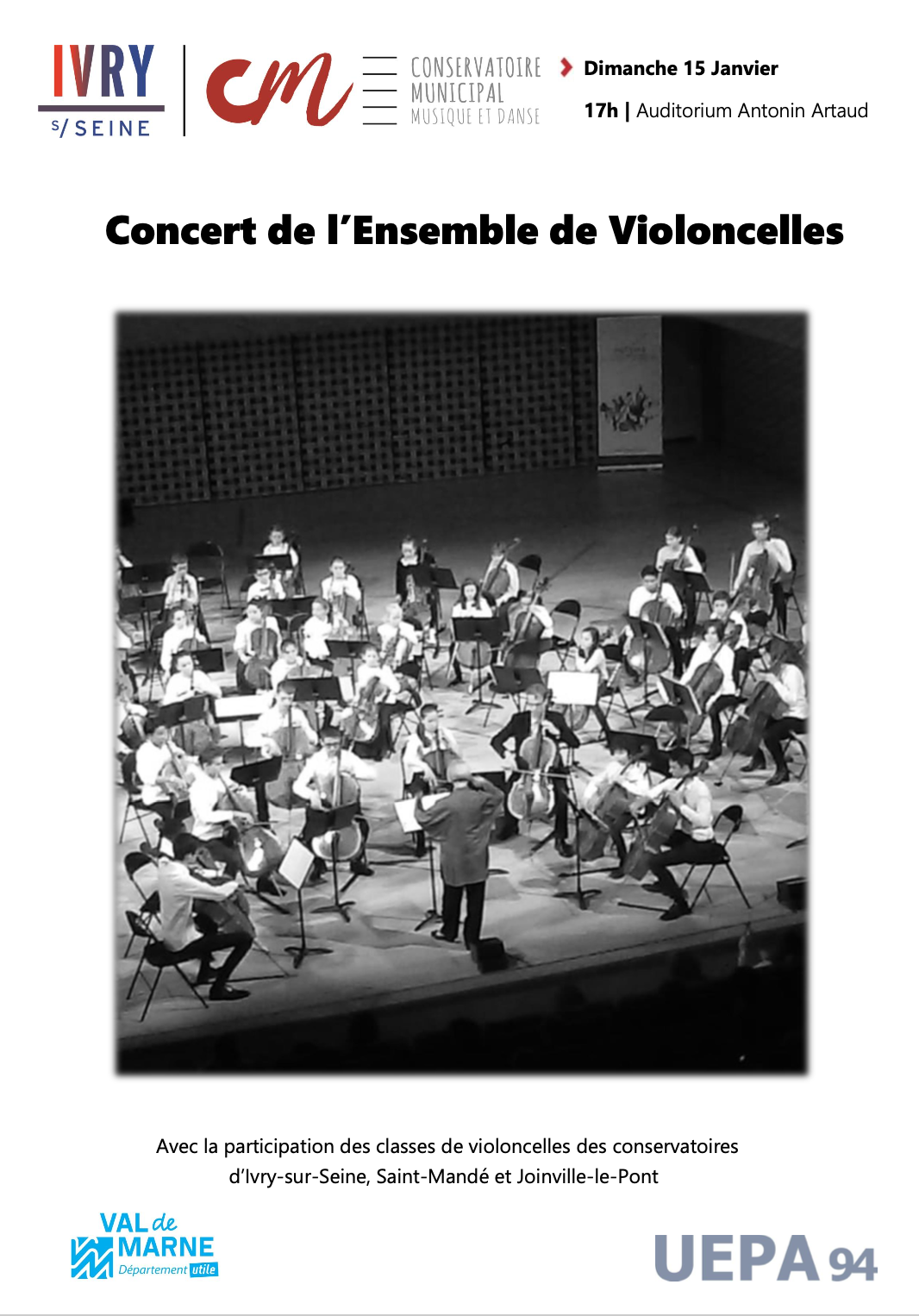 Le projet « Ensemble de Violoncelles » – Concert à Ivry-sur-Seine le 15 janvier 2023