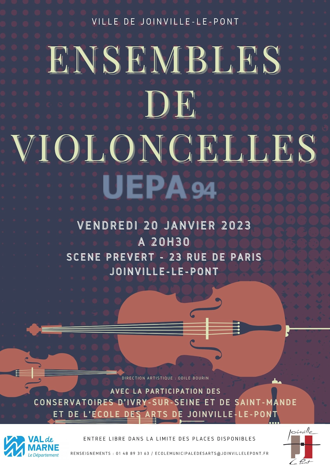 Le projet « Ensemble de Violoncelles » – Concert à Joinville-le-Pont le 20 janvier 2023